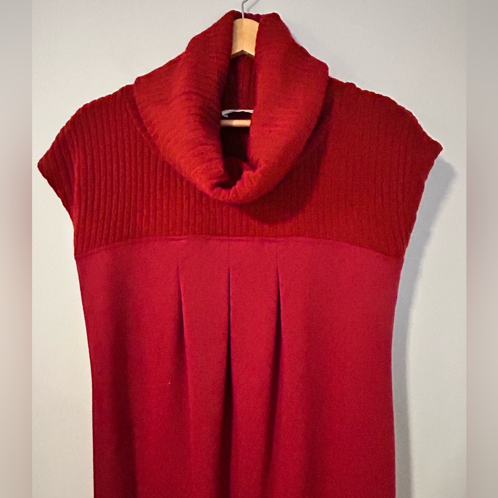 Jules & Jim in a Rich Rustic Red -Cowl Neck Sweater Dress – Size M - Picture 3 of 4